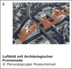 Der Masterplan Museumsinsel - Luftbild mit Arch&auml;ologischer Promenade